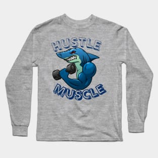 Hustle Muscle Shark Long Sleeve T-Shirt